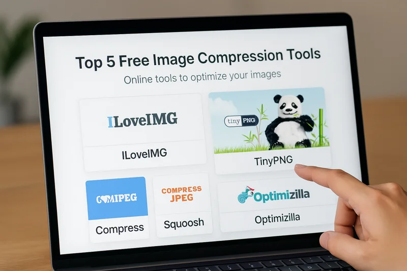 이미지 압축 툴 비교를 보여주는 컴퓨터 화면