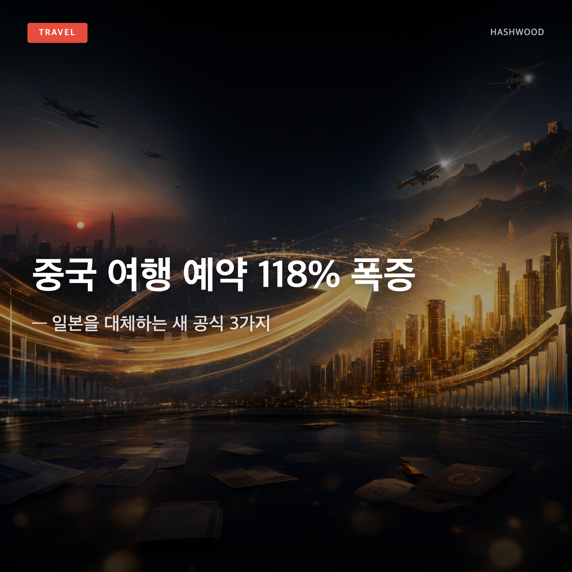 그림: 중국 여행 예약 118% 폭증 — — 일본을 대체하는 새 공식 3가지