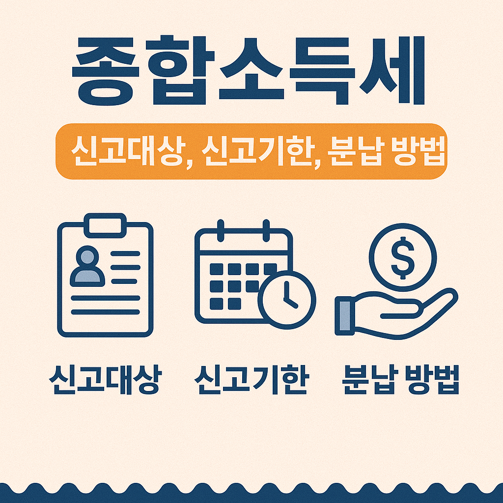 종합소득세 신고대상, 신고기한, 분납 방법