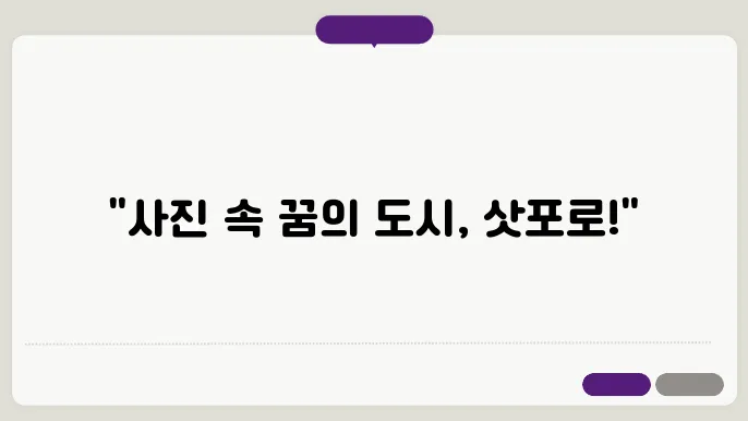 삿포로 기념 촬영 스팟, 이곳에서 찍어야 인생 사진 인정받습니다!