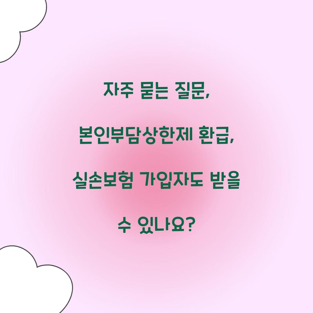 자주 묻는 질문: 본인부담상한제 환급, 실손보험 가입자도 받을 수 있나요?