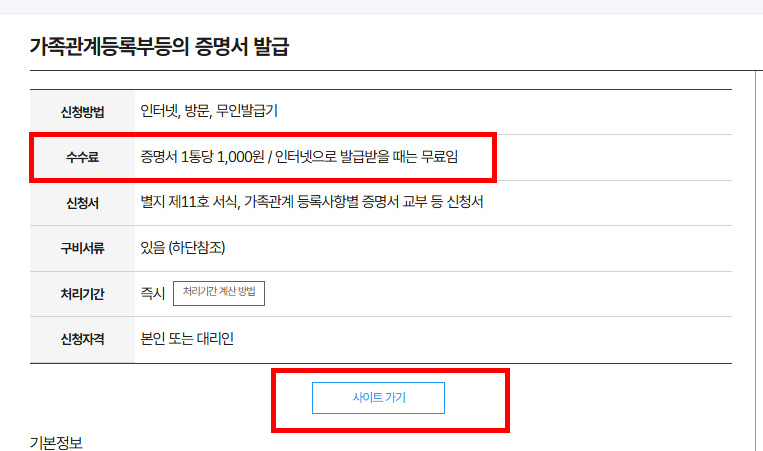 민원24시 가족관계증명서 발급방법