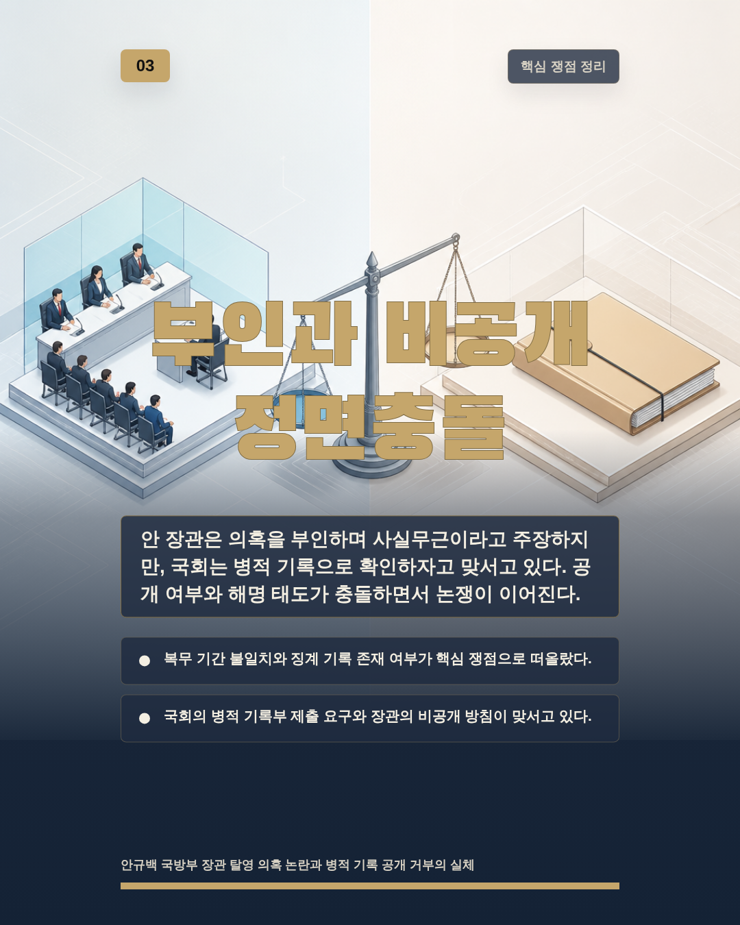 부인과 비공개 정면충돌