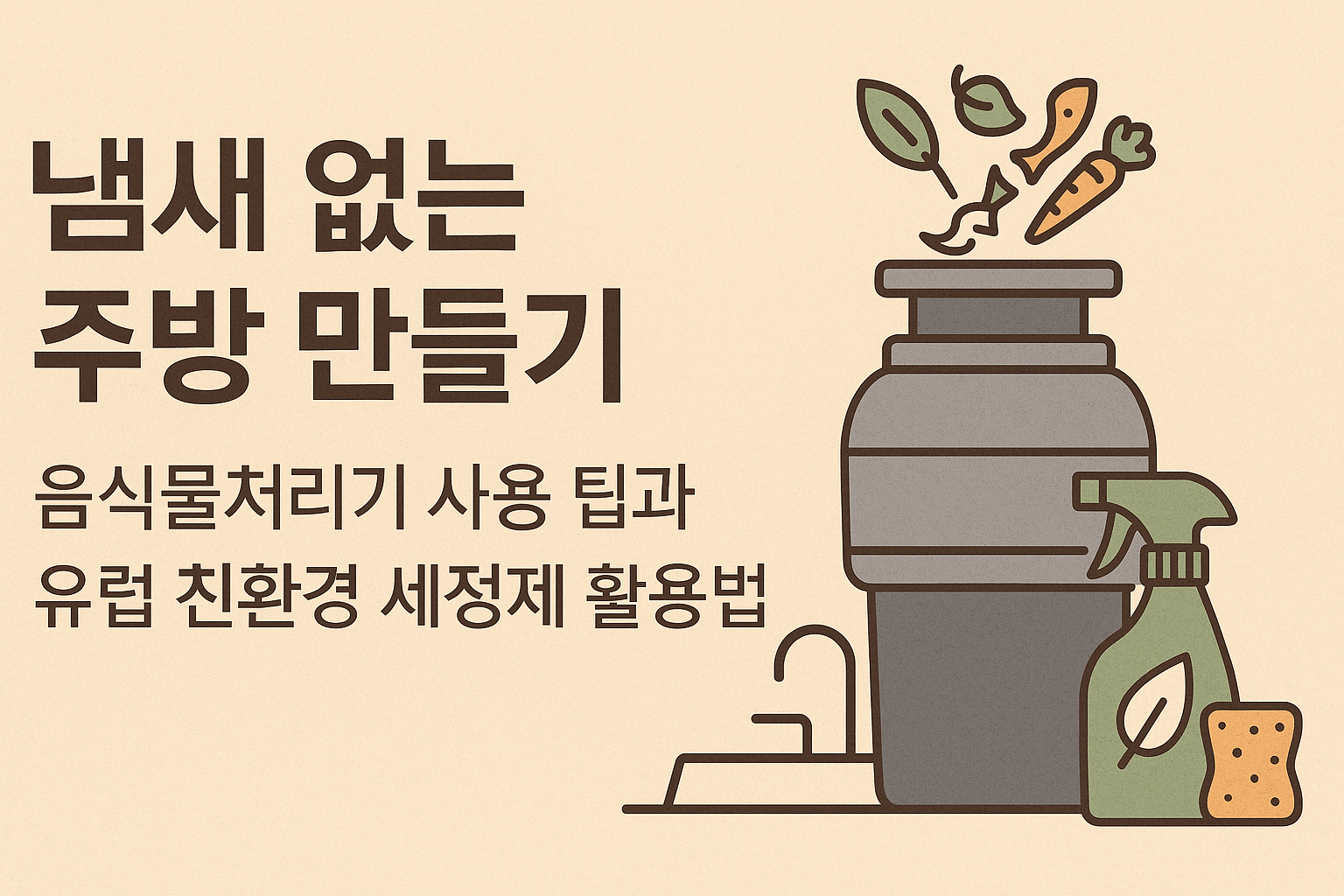 냄새 없는 주방 만들기 음식물처리사용 팁과 유럽 친환경 세정제 활용법