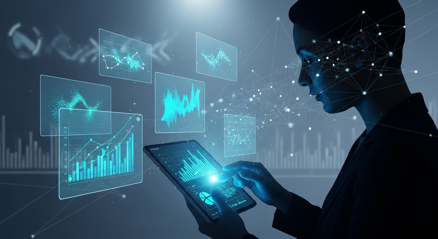 주식 투자 시 경제 지표와 기업 실적 데이터를 분석하는 투자자의 모습을 담은 이미지.