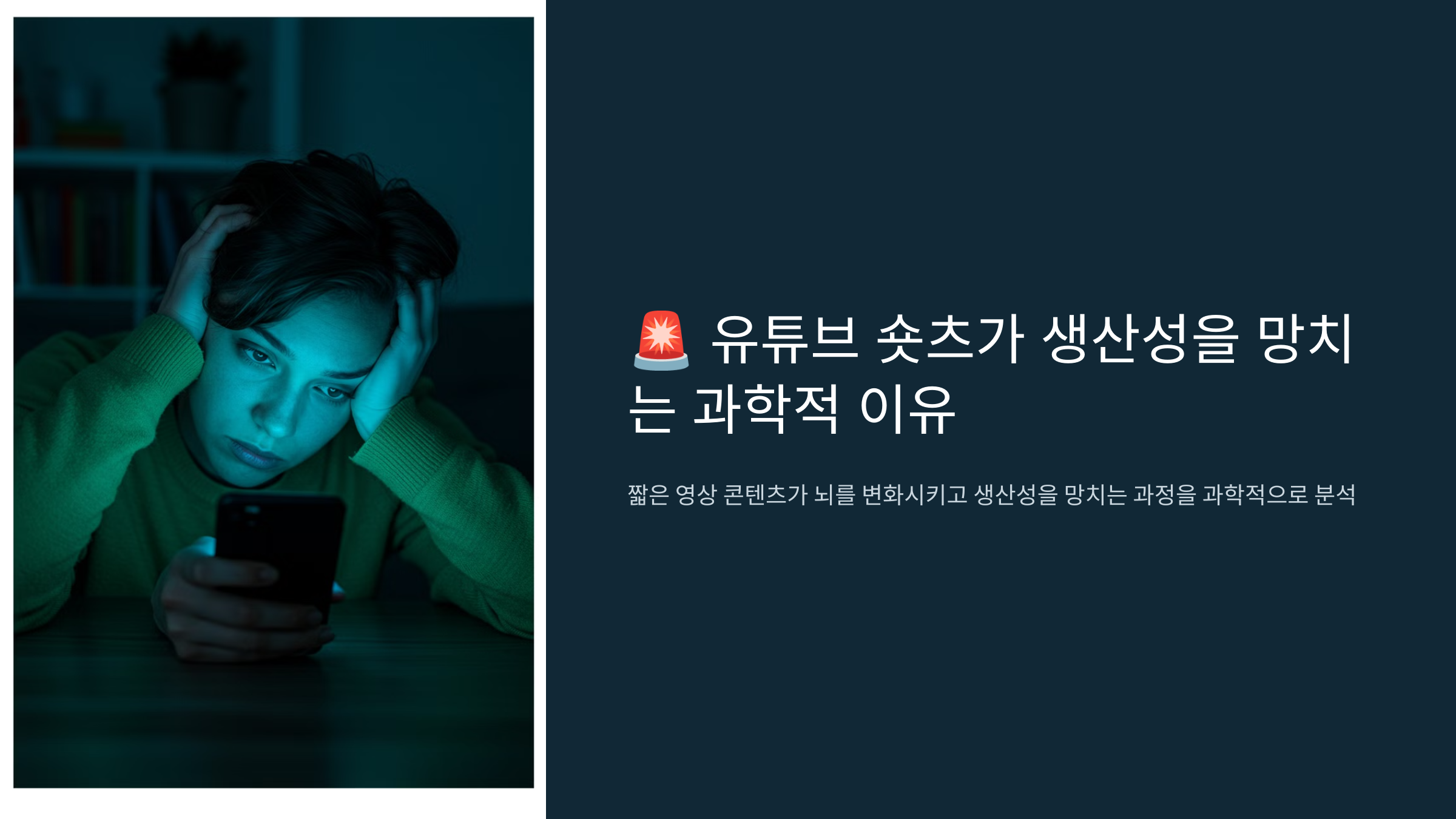 유튜브 숏츠가 생산성을 망치는 과학적 이유