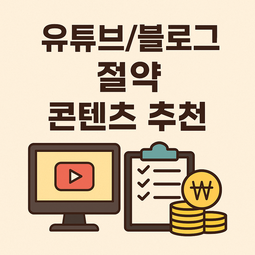 유튜브/블로그 절약 콘텐츠 추천