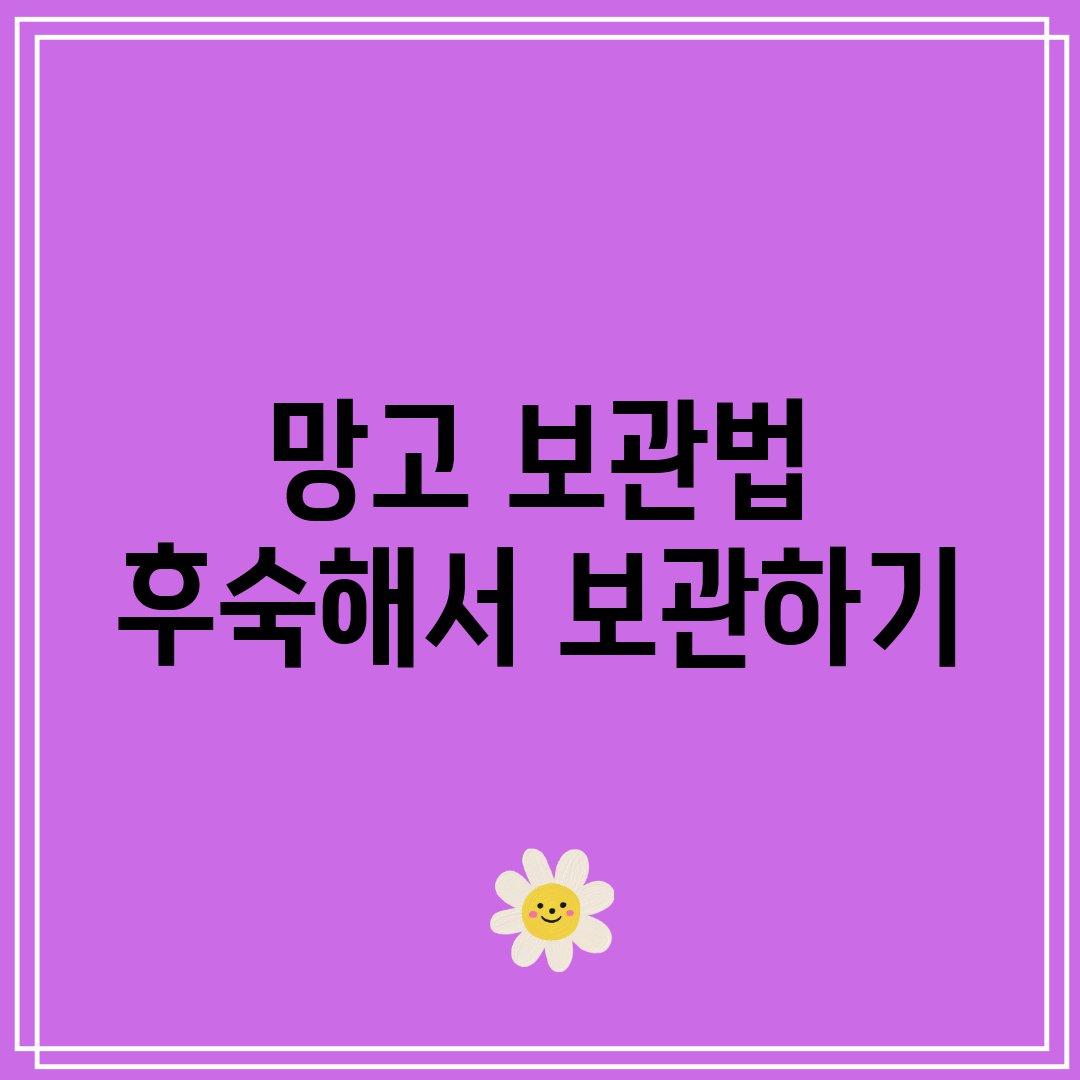 망고 보관법 후숙해서 보관하기