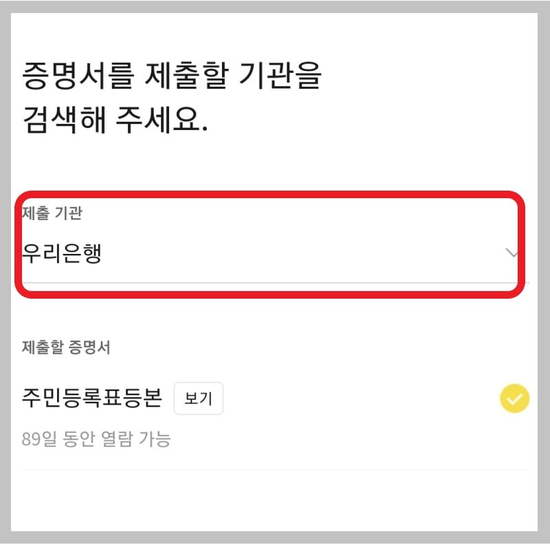 카카오톡 등본 바로 제출