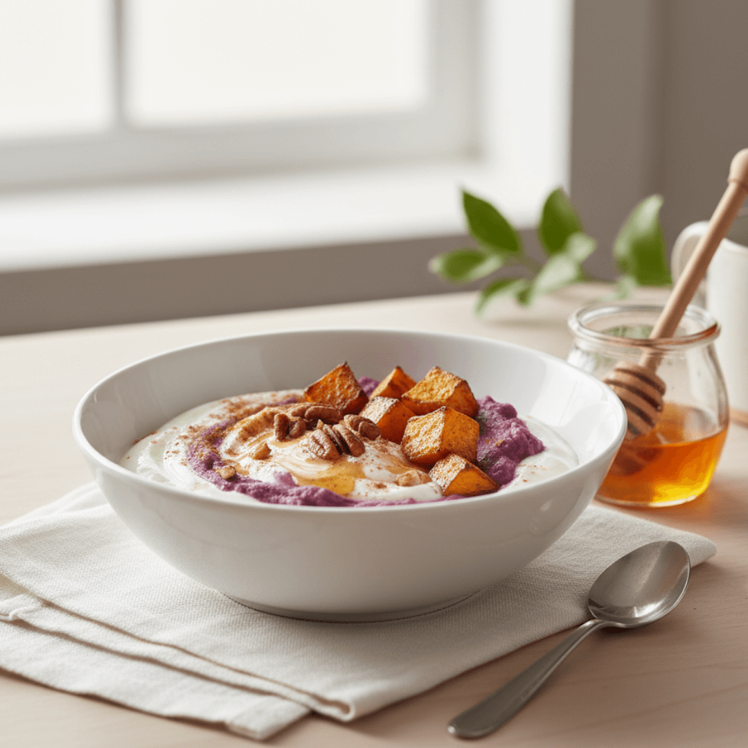 음식궁합(탄수화물+단백질)ㅣ고구마와 요거트의 음식 궁합 &mdash; 달콤함 속 부드러운 균형