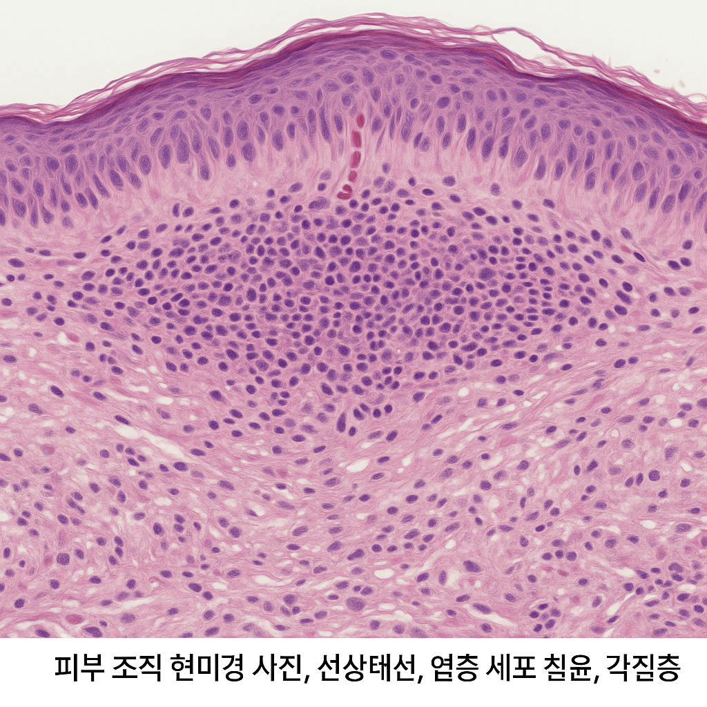 주요 증상: 딸아이에게 나타난 선 모양 발진