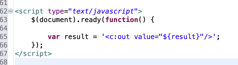 list.jsp 하단에 스크립트를 추가하여 FlashAttribute 데이터를 확인하는 코드 화면