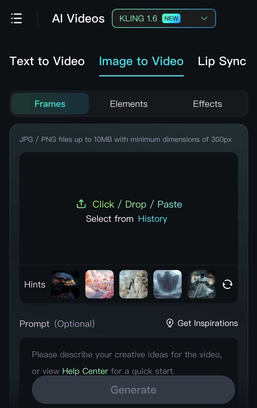 클링 AI Image to Video 기능 