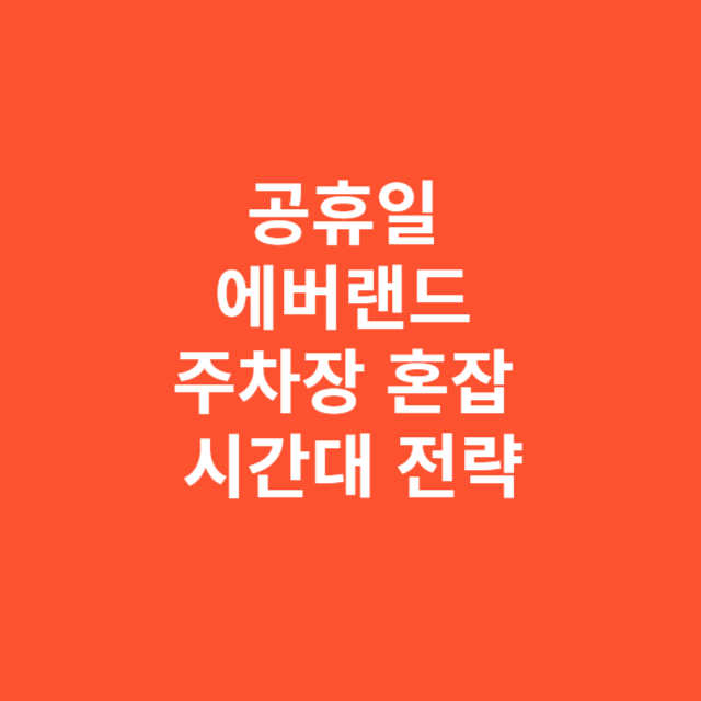 공휴일 에버랜드 주차장 혼잡 시간대와 대처 전략