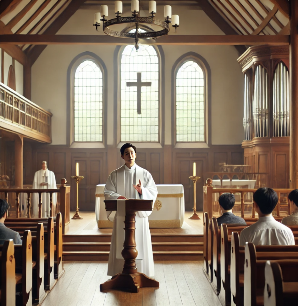 성직자가 설교하는 장면