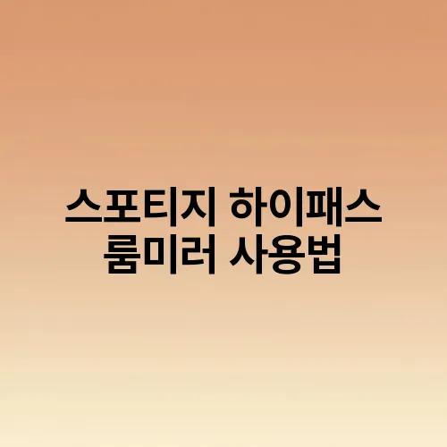 스포티지 하이패스 룸미러 사용법