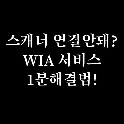 컴퓨터 스캐너 연결 오류와 WIA 서..