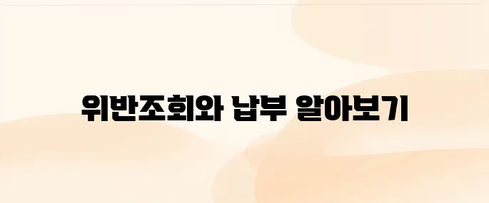 주정차 위반 과태료 조회 및 납부 방법