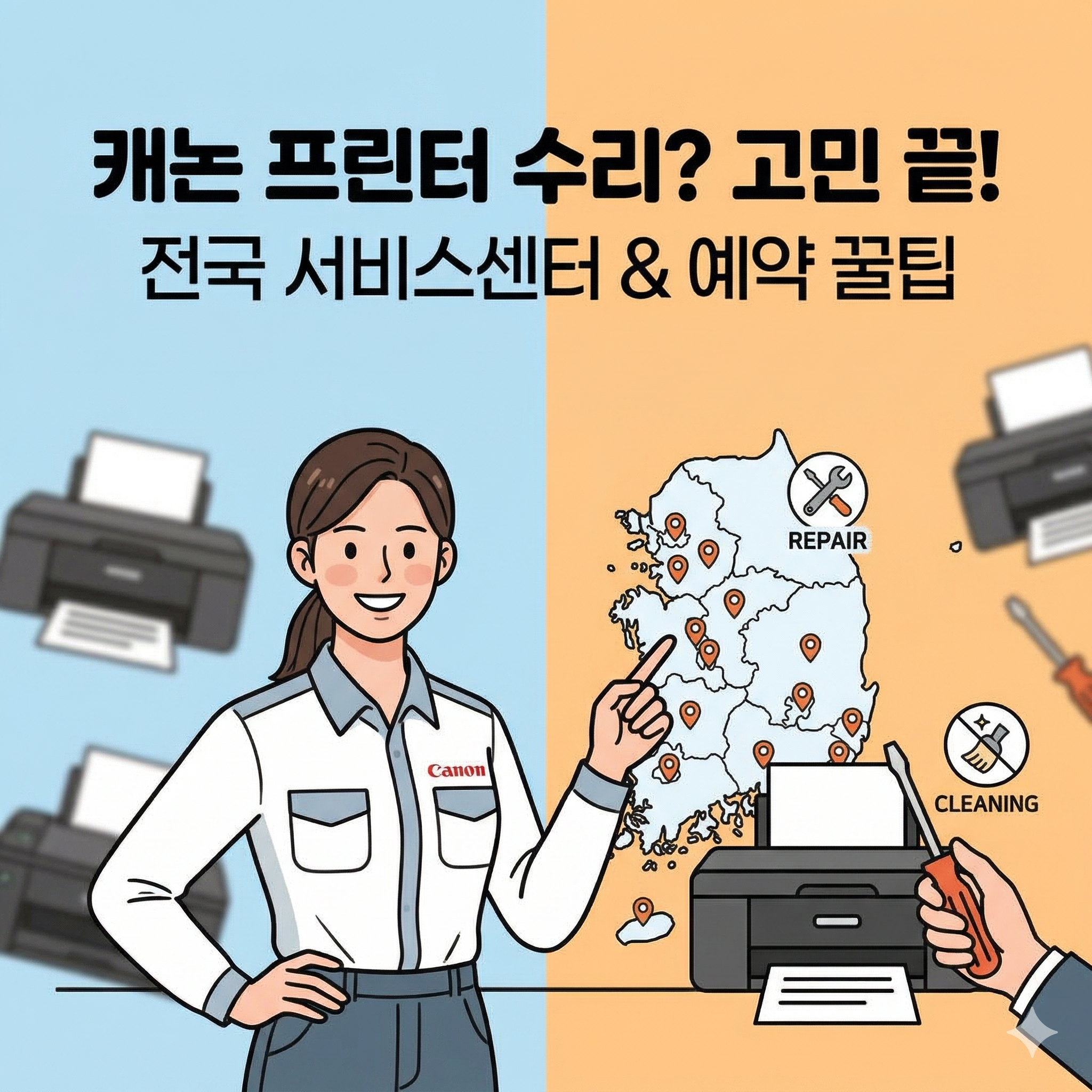 캐논 프린터 서비스센터 전국 지점 위치 및 수리 예약 방법 총정리