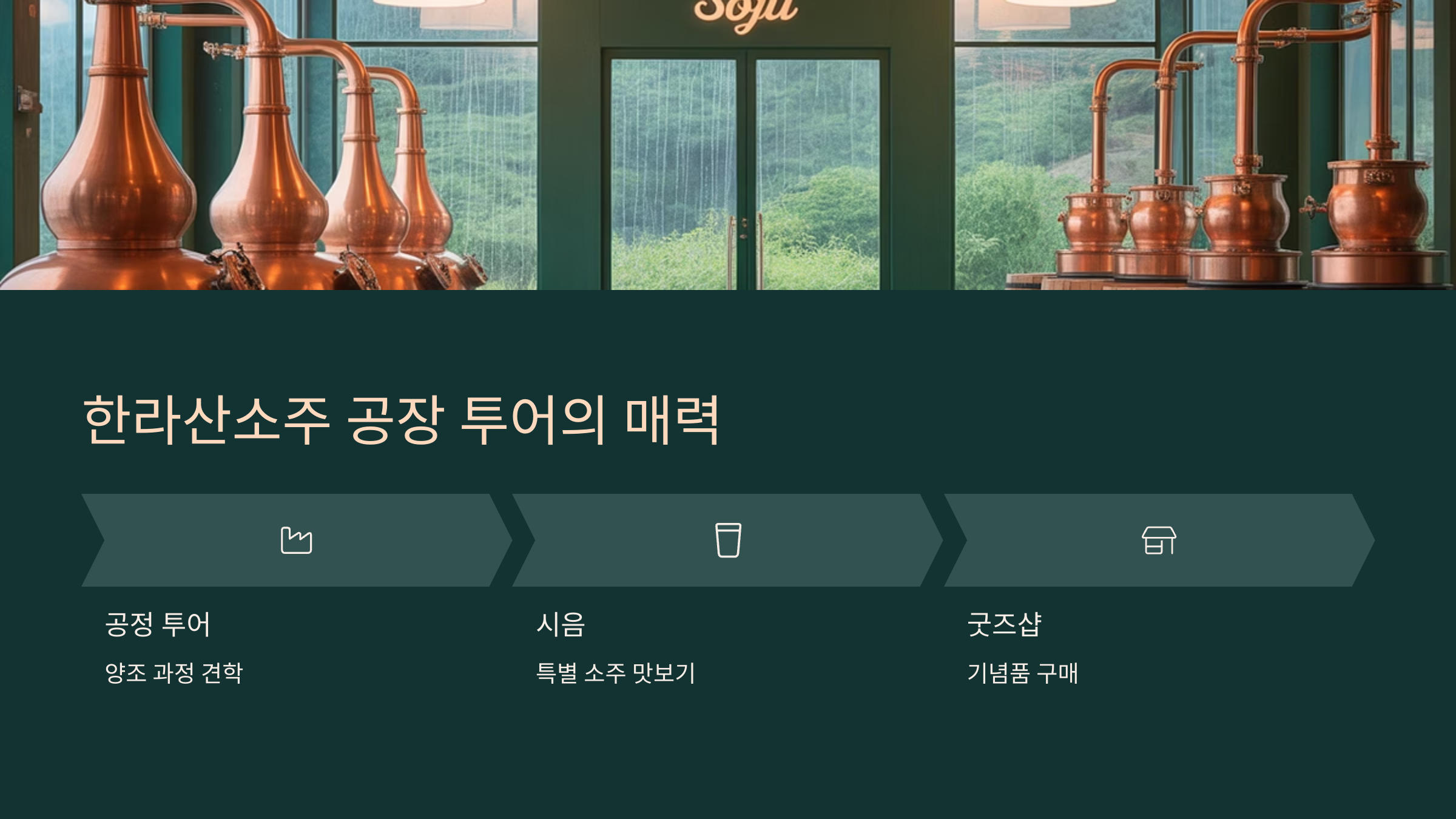 한라산소주 공장 투어의 매력