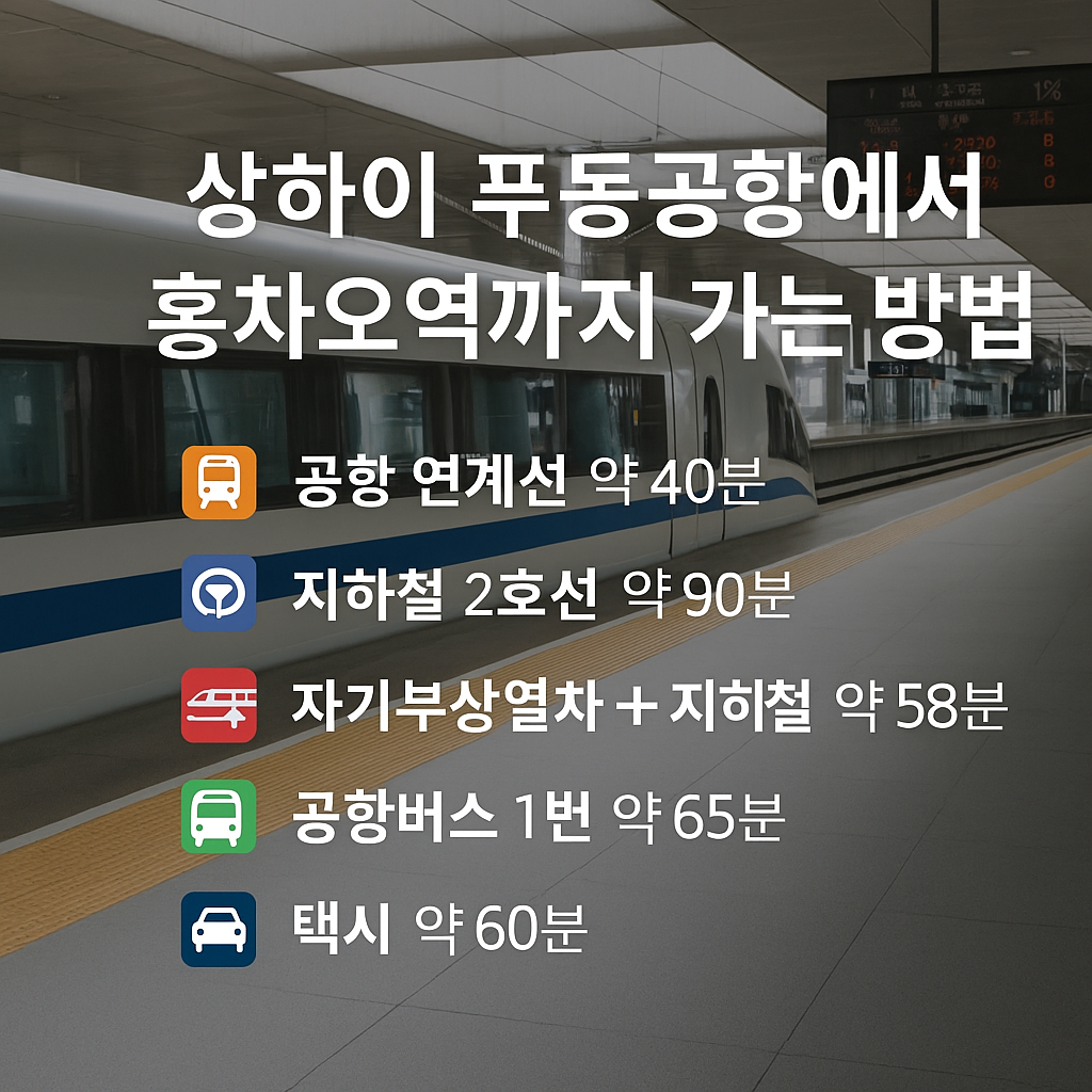 상하이 푸동공항에서 홍차오역까지