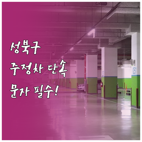 성북구 주정차 단속 문자 알림 서비스..