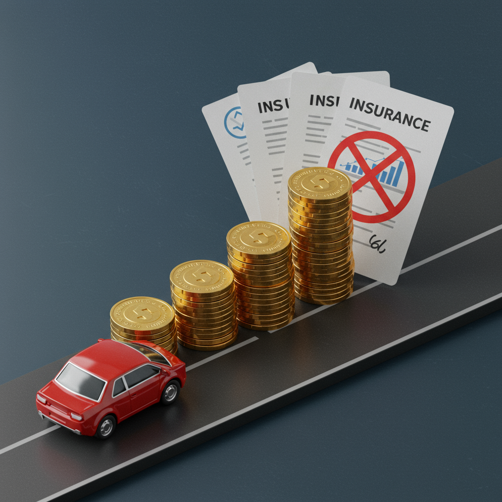 안전 운전으로 절약된 자동차보험료를 나타내는 이미지