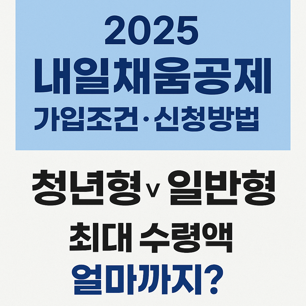 2025 내일채움공제 가입조건,신청방법 l 청년형 vs 일반형 최대 수령액은?