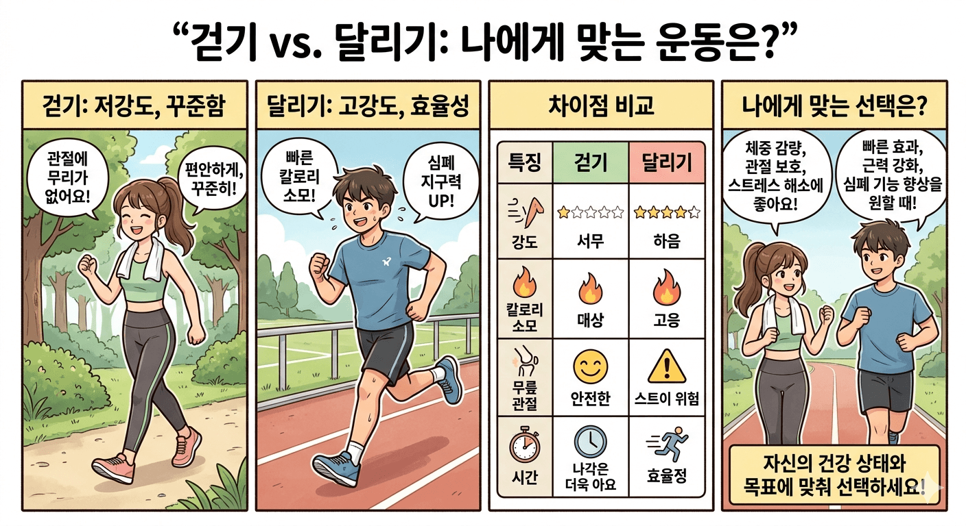 걷기와 달리기의 기본 차이