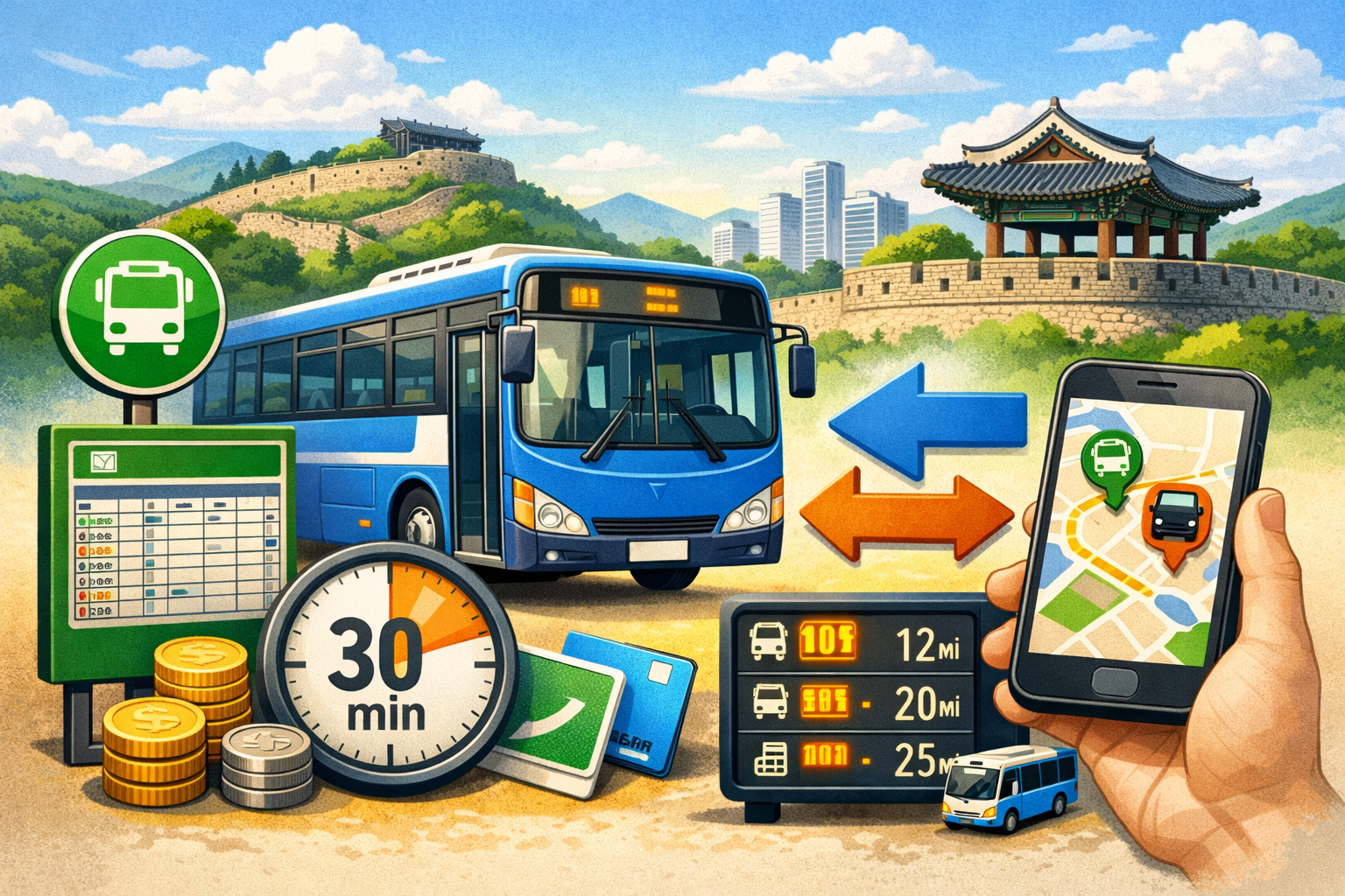 청주 시내버스 시간표 확인방법 총정리 (요금&middot;환승시간&middot;도착정보까지) 관련 사진