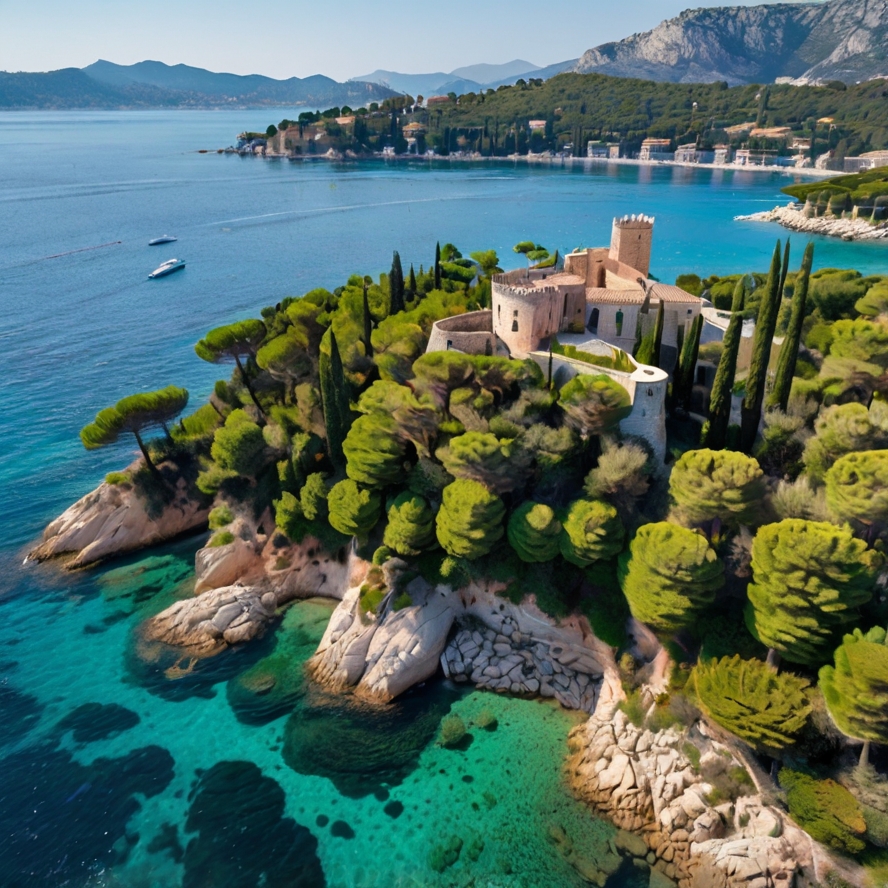 칸 추천 명소 생 마르크리트섬을 묘사한 이미지