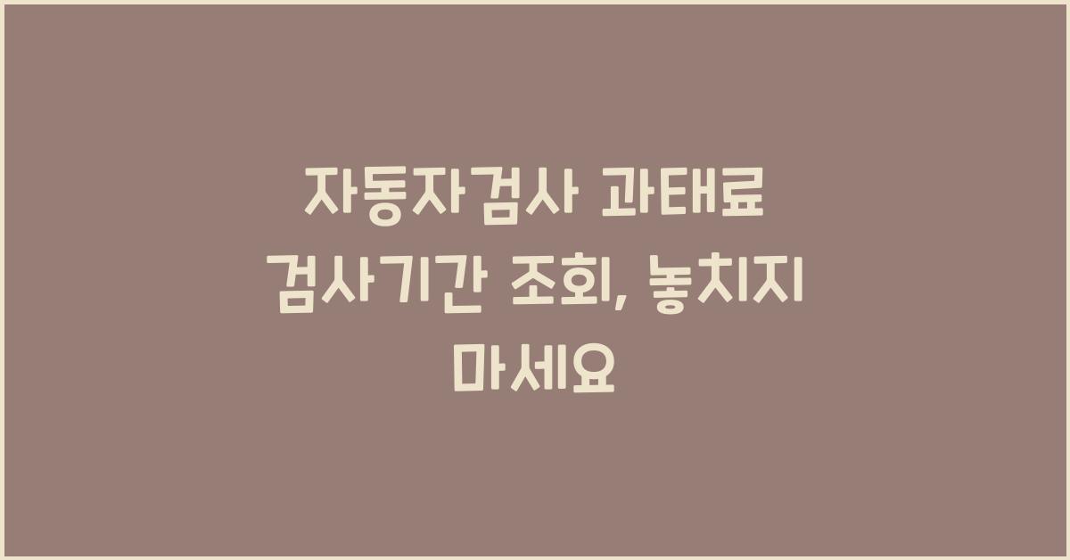 자동자검사 과태료 검사기간 조회