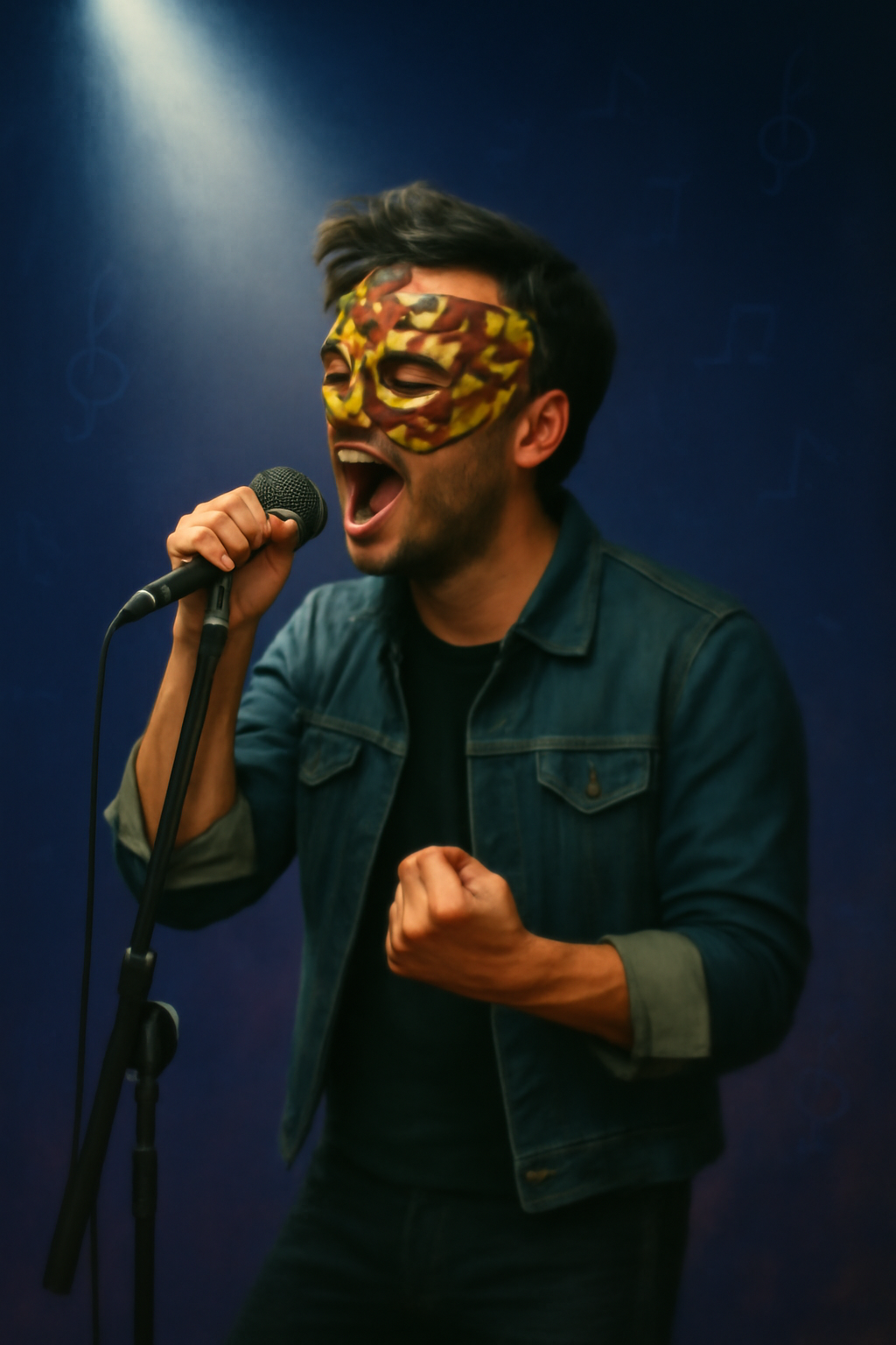 가면을 쓰고 노래하는 사람