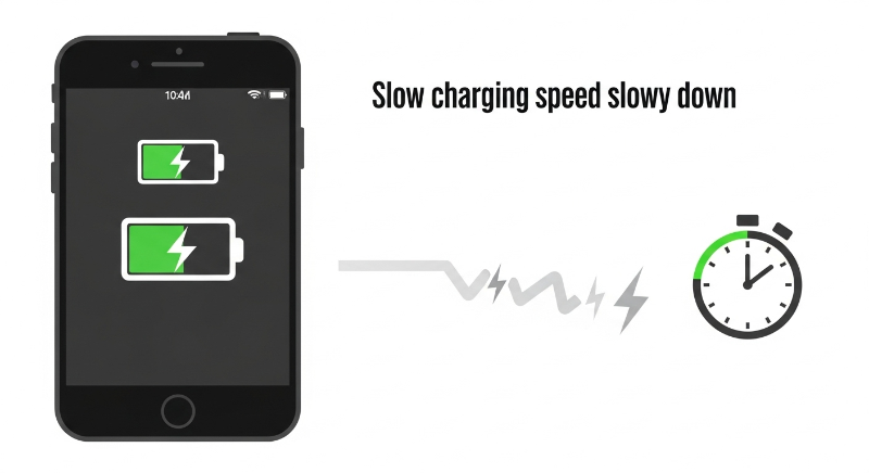 충전 속도가 느려질 수 있어요.