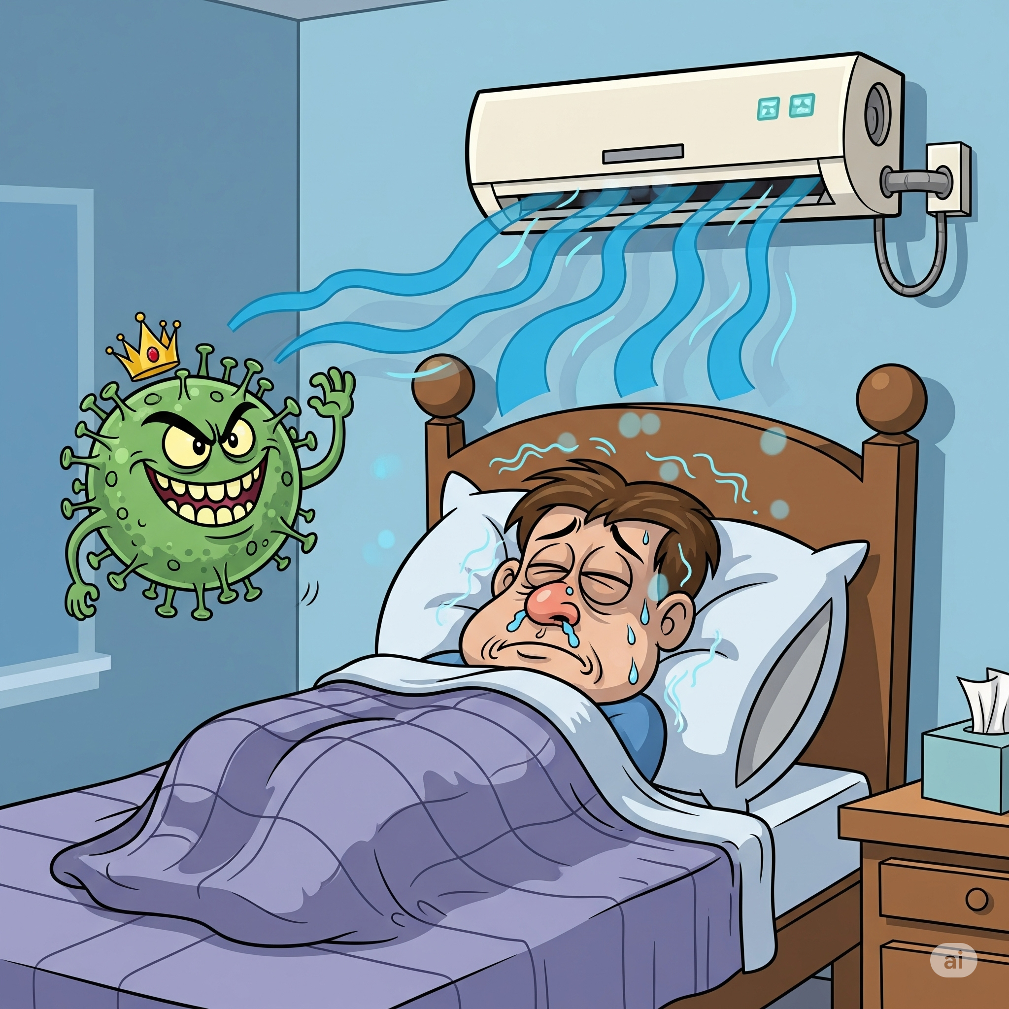 에어컨 틀고 자면 감기 걸린다?