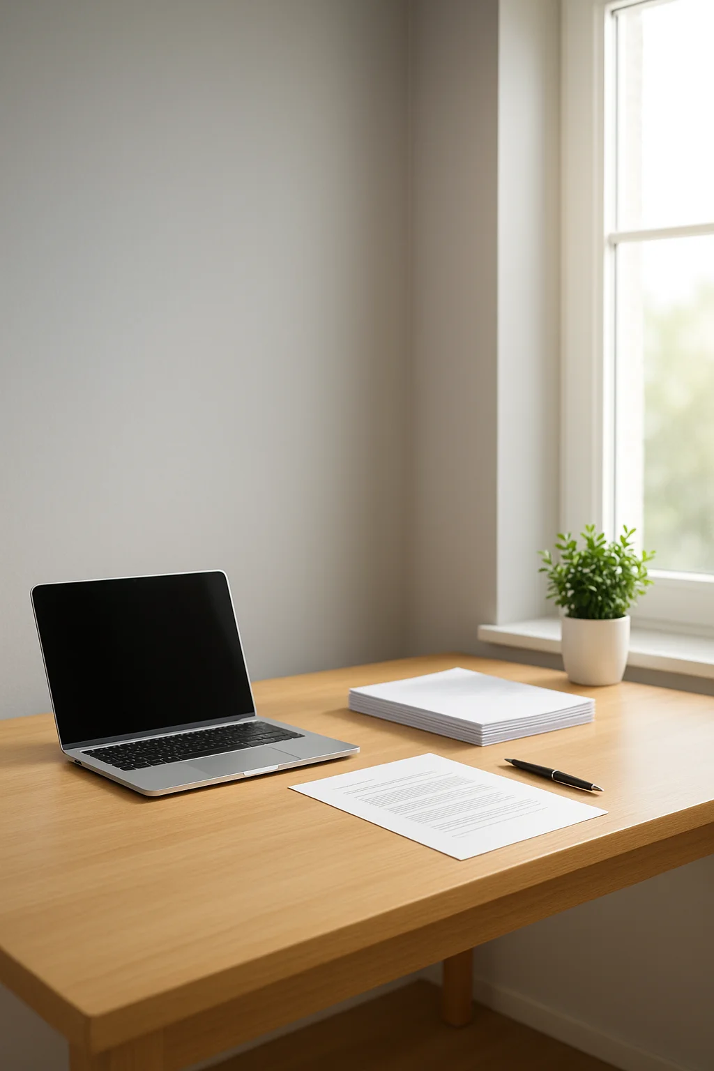 화이트 계열의 현대식 회의실, 텅 빈 의자와 테이블, 흐릿한 배경, 여백 중심의 구도, 인물 없음