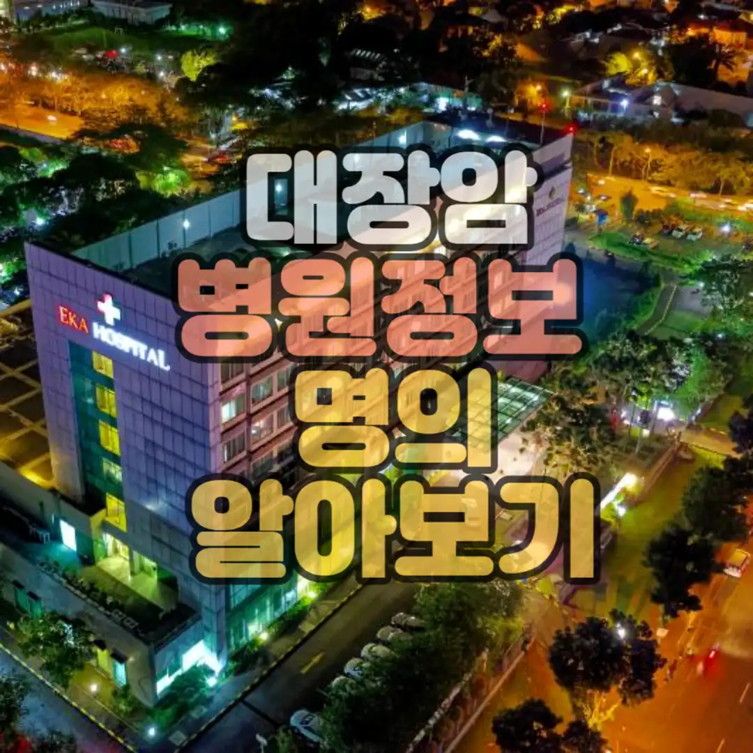 대장암 병원정보 명의 알아보기