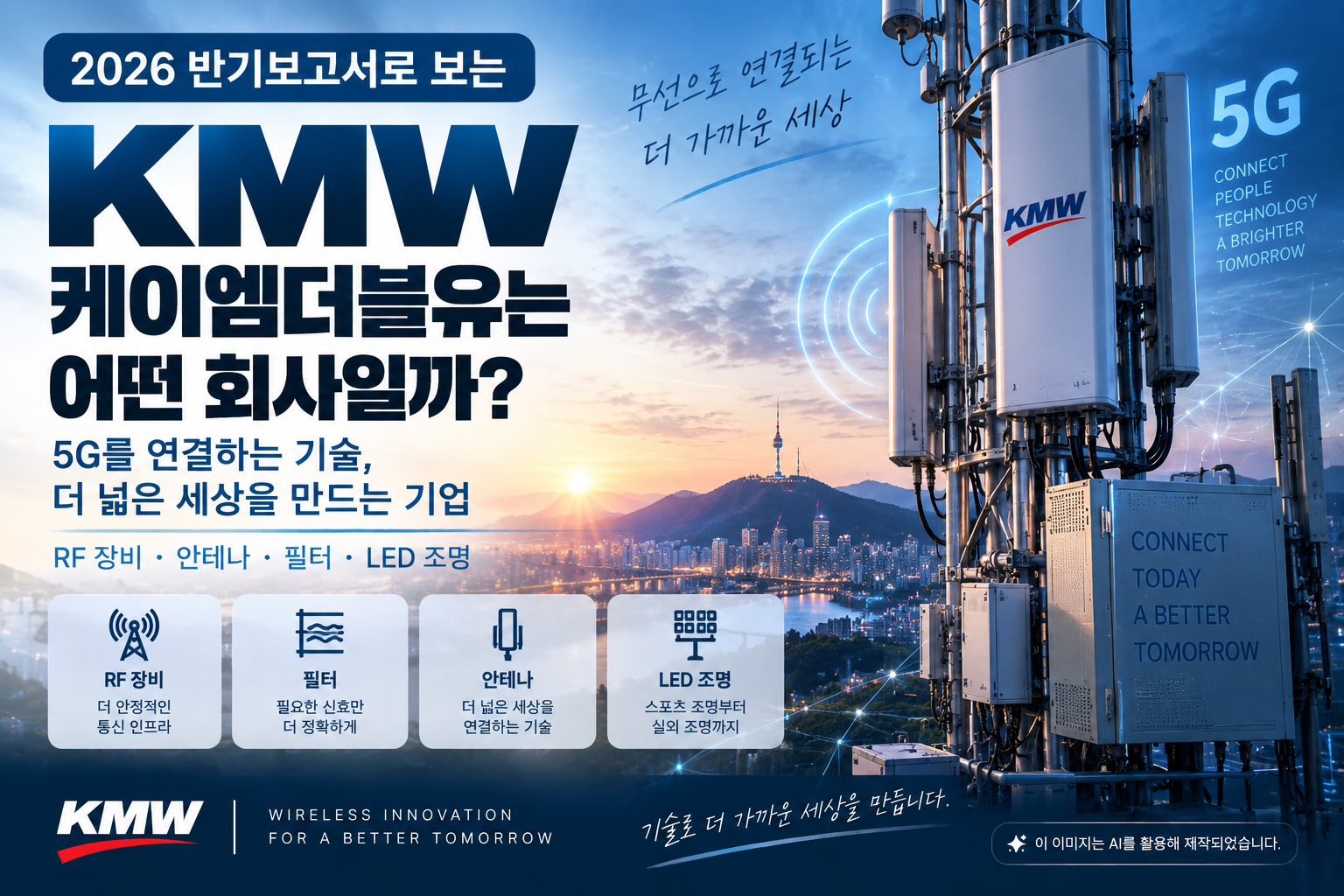 케이엠더블유 KMW 2026년 반기보고서 기반 5G RF 장비&middot;안테나&middot;필터&middot;LED 사업 분석