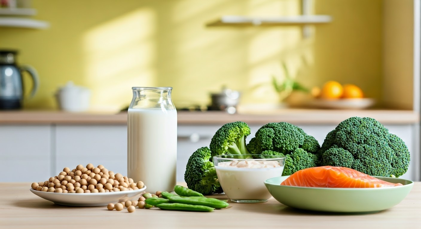 갱년기에 좋은 식품을 나열한 이미지