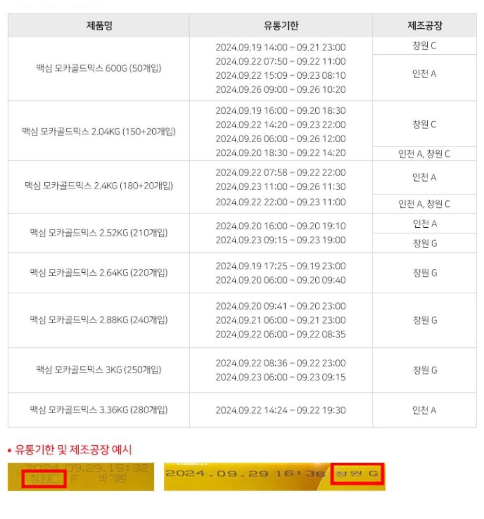 맥심모카골드회수