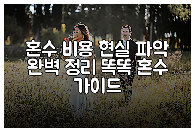 혼수 비용 현실 파악 완벽 정리 똑똑 혼수 가이드