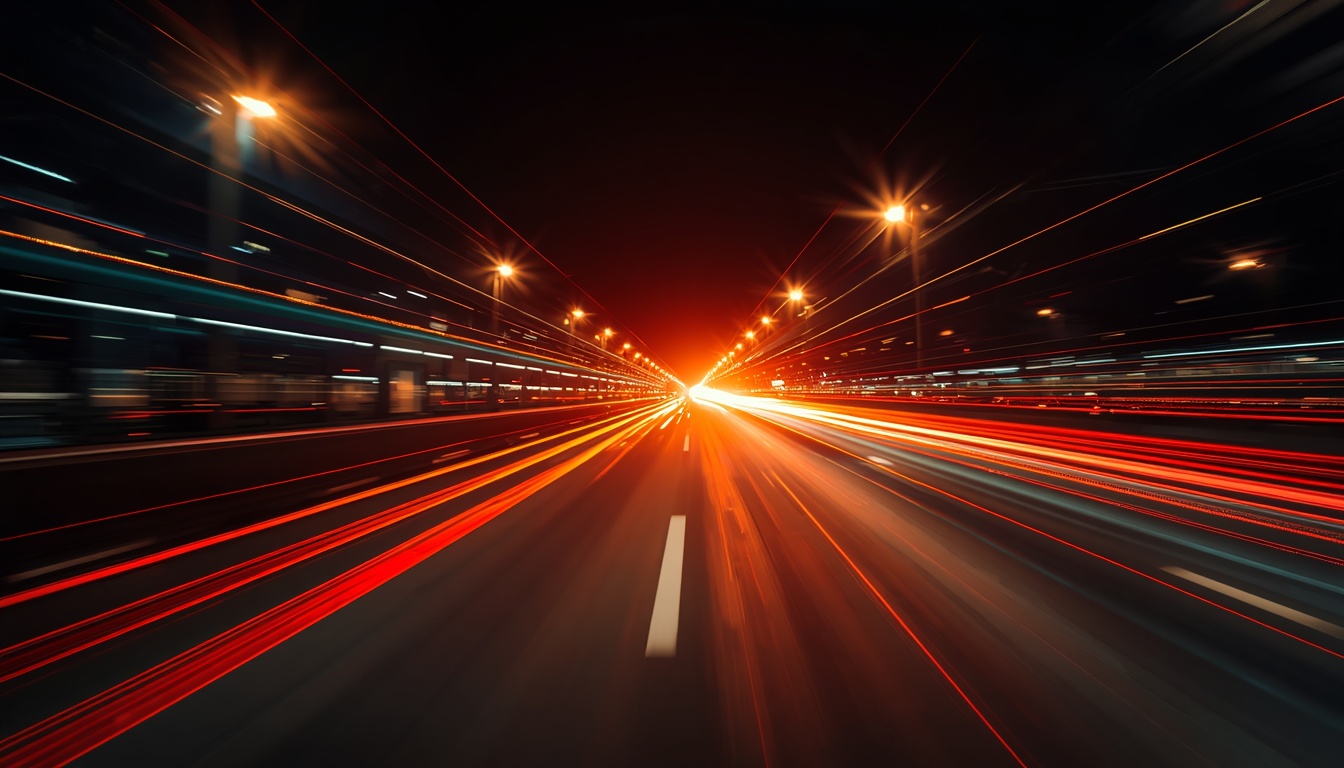 High-speed digital light trails representing Ripple Payments cross-border settlement.