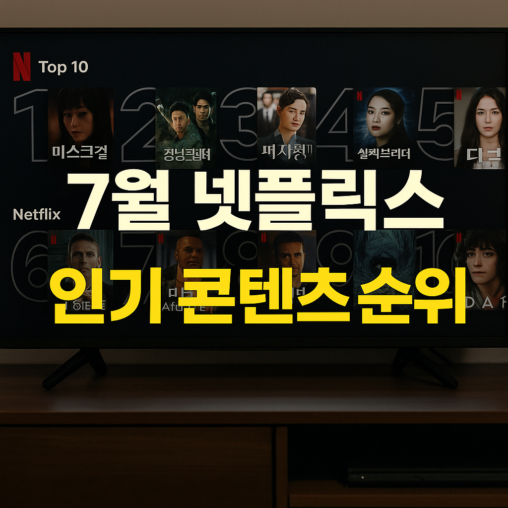 7월 넷플릭스 인기 콘텐츠 순위