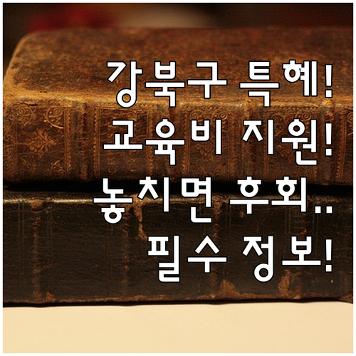 2025년 강북구 북한이탈주민 교육비..