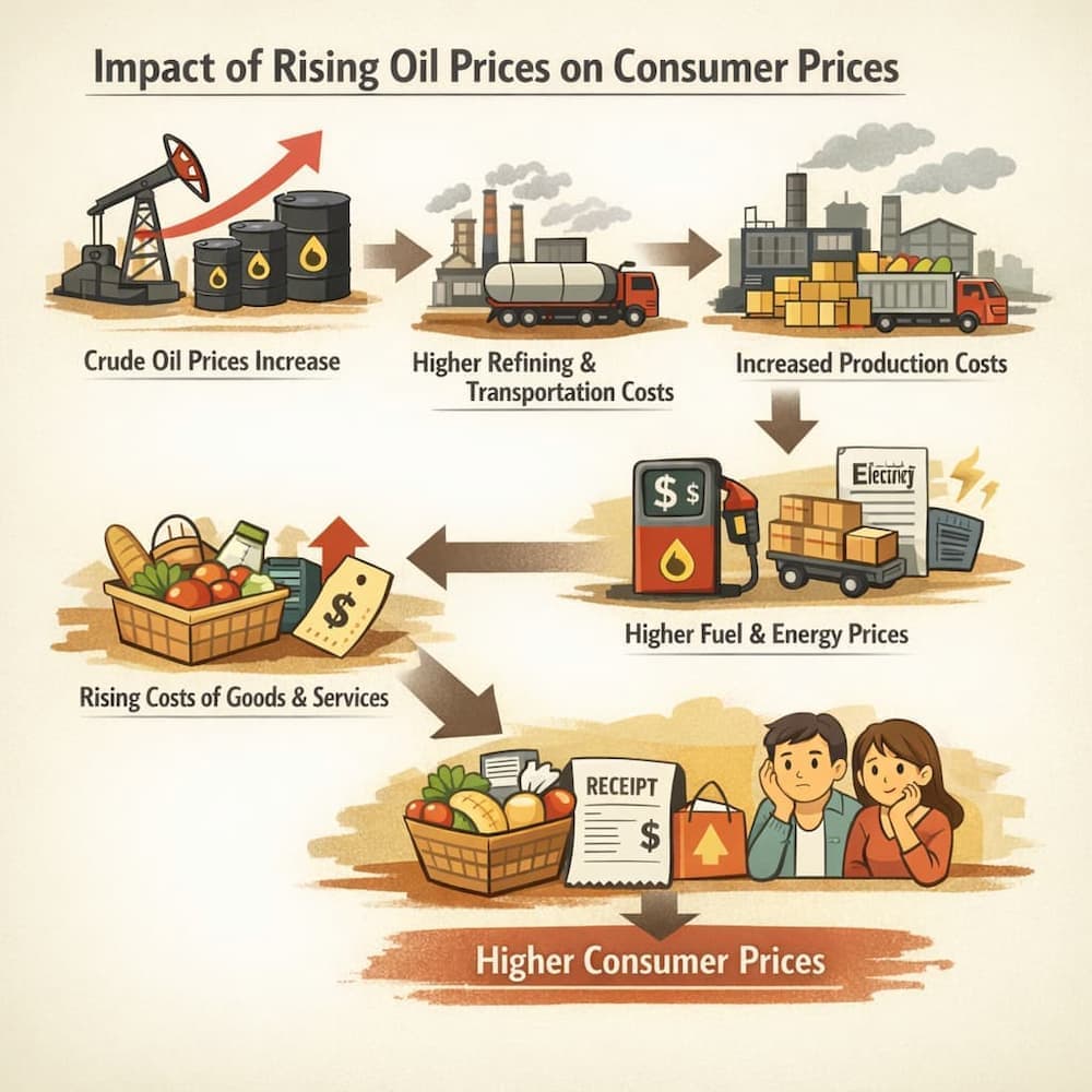 국제 유가 상승이 소비자 물가에 반영되는 과정