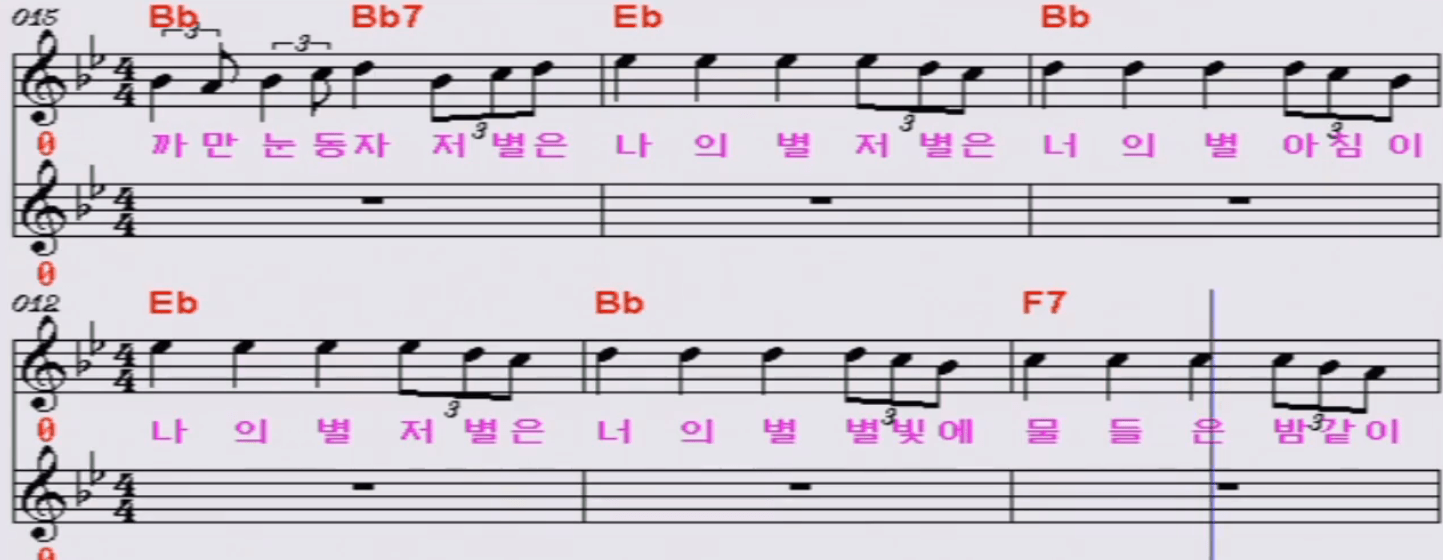 윤형주 두 개의 작은별 악보