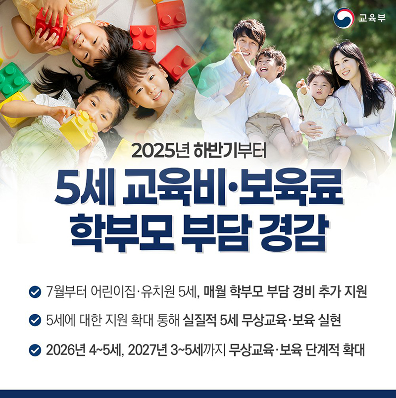 2025년 5세 무상교육&middot;보육 확대!