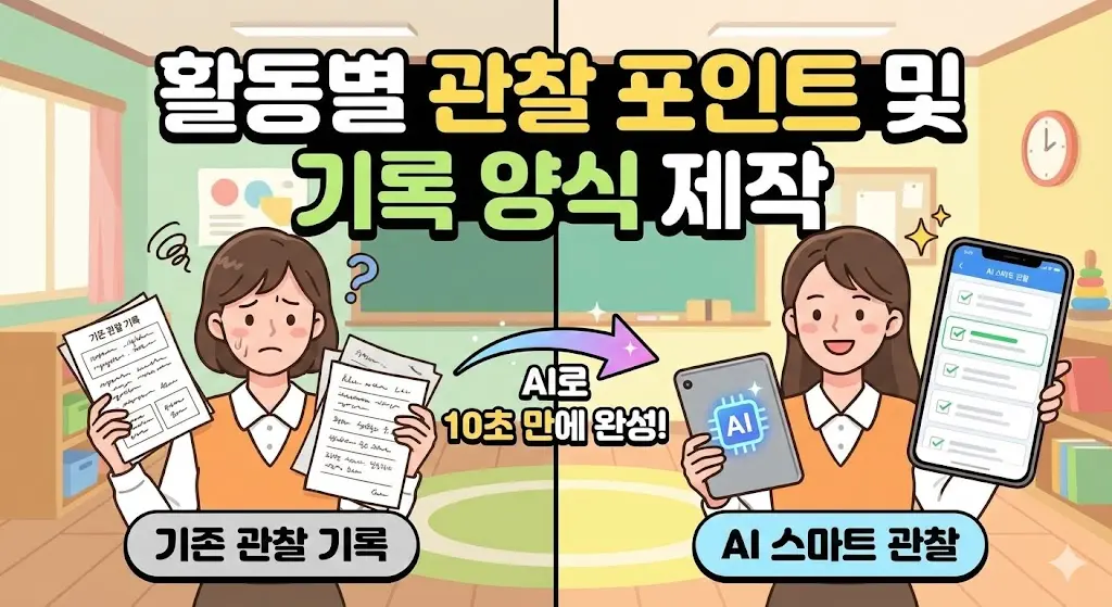 활동별 관찰 포인트 및 기록 양식 제작