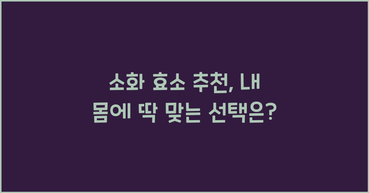 소화 효소 추천