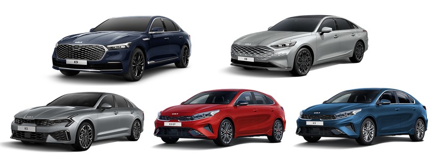 기아자동차 K3, K3 GT, K5, K8, K9 연비비교